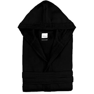 Morbidissimi Accappatoio Monoterry Cotone e Spugna per Uomo e Donna, Con Cappuccio, Cinturino e 2 Tasche, Morbido 230 gr/mq, Accappatoi J534(Accapatoio Nero, Large) Morbidissimi Accappatoio Monoterry Cotone e Spugna per Uomo e Donna, Con Cappuccio, Cinturino e 2 Tasche, Morbido 230 gr/mq, Accappatoi J534(Accapatoio Nero, Large)