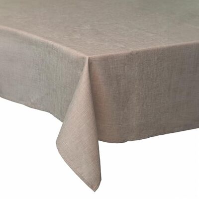 GALILEO Tovaglia 140x240 cm antimacchia effetto lino, 10 posti tavola, marrone, Solid Sibilla GALILEO Tovaglia 140x240 cm antimacchia effetto lino, 10 posti tavola, marrone, Solid Sibilla