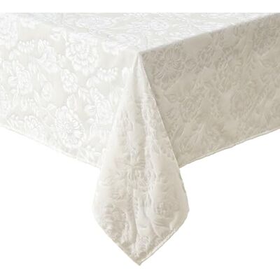 Laura Ashley Annaleigh Tovaglia in tessuto jacquard, resistente alle pieghe, per cene, vacanze, feste, matrimoni o banchetti, 152,4 x 259,1 cm, avorio Laura Ashley Annaleigh Tovaglia in tessuto jacquard, resistente alle pieghe, per cene, vacanze, feste, matrimoni o banchetti, 152,4 x 259,1 cm, avorio