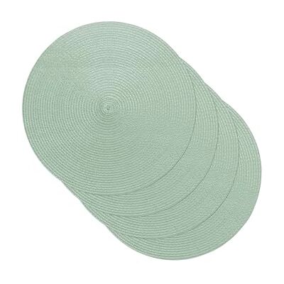 Venilia tovagliette set di 4 Spirale, color verde, rotonde, per sala da pranzo, sottobicchieri, biancheria da tavola, tessuto per alimenti, 38 cm Venilia tovagliette set di 4 Spirale, color verde, rotonde, per sala da pranzo, sottobicchieri, biancheria da tavola, tessuto per alimenti, 38 cm