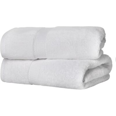 Superior Set di Asciugamani in Cotone Egiziano 900 Grammi, 2 Pezzi, Bianco Superior Set di Asciugamani in Cotone Egiziano 900 Grammi, 2 Pezzi, Bianco