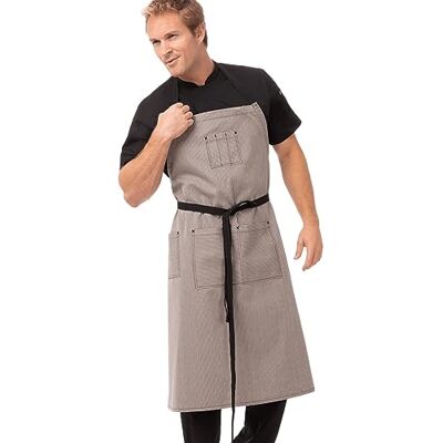 Chef Works , grembiule elegante a righe, grigio, codice prodotto: Chef Works , grembiule elegante a righe, grigio, codice prodotto: