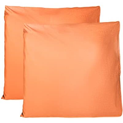 FARFALLAROSSA Coppia di Federe 100% Puro Cotone 65x65 CM, Set di 2 Tessuti per Cuscino Letto, Chiusura a Busta, Tinta Unita, Misura Standard Arancione FARFALLAROSSA Coppia di Federe 100% Puro Cotone 65x65 CM, Set di 2 Tessuti per Cuscino Letto, Chiusura a Busta, Tinta Unita, Misura Standard Arancione