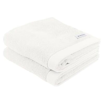 TOM TAILOR Herding Handtuch, Color Bath Towel Crisp White, 2er Set, 50x100 cm, 100% Baumwolle/Frottier, mit Aufhänger und Label mit Logo TOM TAILOR Herding Handtuch, Color Bath Towel Crisp White, 2er Set, 50x100 cm, 100% Baumwolle/Frottier, mit Aufhänger und Label mit Logo