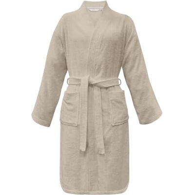 TOM TAILOR Herding accappatoio kimono, taglia S, 100% cotone, CLASSIC BATHROBE Beige (Sunny Sand) TOM TAILOR Herding accappatoio kimono, taglia S, 100% cotone, CLASSIC BATHROBE Beige (Sunny Sand)