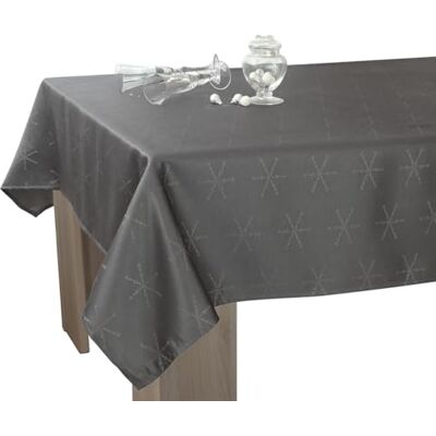 Le linge de Jules Tovaglia Lurex facile da pulire, antracite, argento, rettangolare, 150 x 200 cm Le linge de Jules Tovaglia Lurex facile da pulire, antracite, argento, rettangolare, 150 x 200 cm