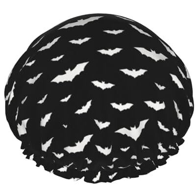 asbwuo Cuffia da a con sagoma di pipistrello bianco volante, design a doppio strato, riutilizzabile, impermeabile, comoda ed elegante asbwuo Cuffia da a con sagoma di pipistrello bianco volante, design a doppio strato, riutilizzabile, impermeabile, comoda ed elegante
