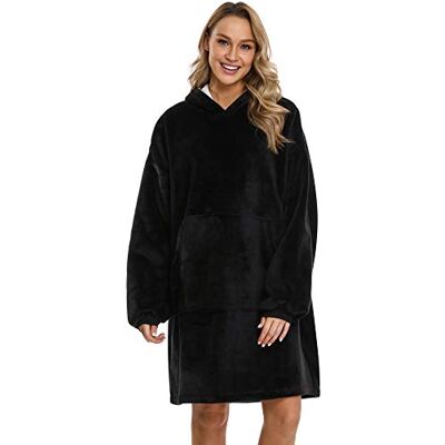 Sykooria Felpe con Cappuccio Donna Oversize Invernale Pullover Blanket Hoodie con Tasca Coperta con Maniche Peluche Felpa Gigante Coperta per Uomo, Donne, Ragazze, Ragazzi Nero M Sykooria Felpe con Cappuccio Donna Oversize Invernale Pullover Blanket Hoodie con Tasca Coperta con Maniche Peluche Felpa Gigante Coperta per Uomo, Donne, Ragazze, Ragazzi Nero M