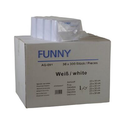 Funny Divertente Compact tovaglioli per dispenser 1-ply 23 x 30 cm (9 confezioni da 1200) brillante bianco Funny Divertente Compact tovaglioli per dispenser 1-ply 23 x 30 cm (9 confezioni da 1200) brillante bianco