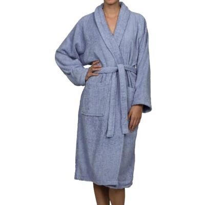 Superior Accappatoio Taglia M in Spugna di Cotone Egiziano Unisex, Blu Superior Accappatoio Taglia M in Spugna di Cotone Egiziano Unisex, Blu