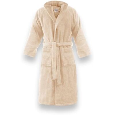 Bassetti Time Accappatoio Spugna con Cappuccio Uomo Donna da 360 gr/mq, Beige, M Bassetti Time Accappatoio Spugna con Cappuccio Uomo Donna da 360 gr/mq, Beige, M