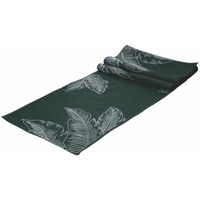 Tivoli Runner verde 40x173 cm in poliestere, decoro foglie, Tropical Leaf Tivoli Runner verde 40x173 cm in poliestere, decoro foglie, Tropical Leaf