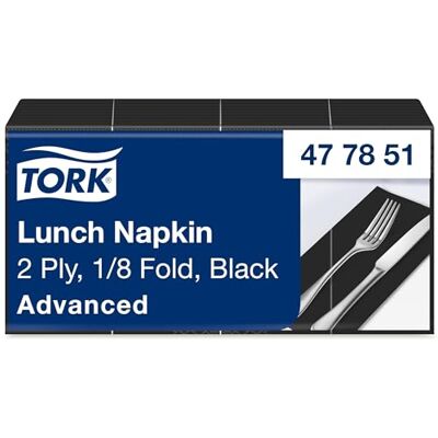 Tork Tovagliolo Lunch Nero, Piegato 1/8, 2 Veli, 200 Tovaglioli, 16,3 cm x 8,2 cm, Tork Tovagliolo Lunch Nero, Piegato 1/8, 2 Veli, 200 Tovaglioli, 16,3 cm x 8,2 cm,