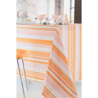 CALITEX Tovaglia in tessuto Sunstripe, motivo a righe arancioni. CALITEX Tovaglia in tessuto Sunstripe, motivo a righe arancioni.