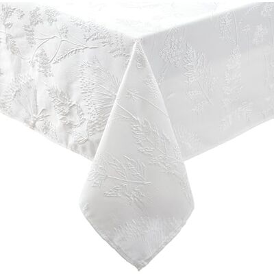 Laura Ashley Tovaglia in tessuto jacquard ricamato, resistente alle pieghe, per cene, vacanze, feste, matrimoni o banchetti, 152,4 x 213,4 cm, bianco Cynthia Laura Ashley Tovaglia in tessuto jacquard ricamato, resistente alle pieghe, per cene, vacanze, feste, matrimoni o banchetti, 152,4 x 213,4 cm, bianco Cynthia