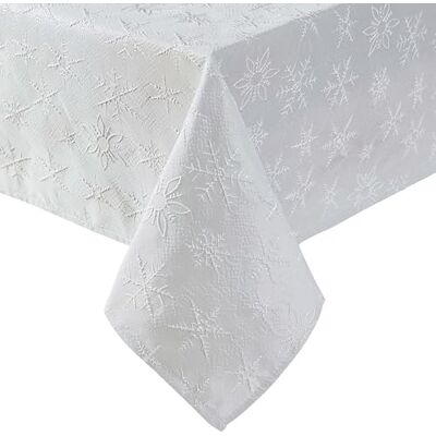Laura Ashley Tovaglia in tessuto jacquard ricamato, in rilievo, per sala da pranzo, vacanze, feste, matrimoni o banchetti, 152,4 x 213,4 cm, colore: argento Laura Ashley Tovaglia in tessuto jacquard ricamato, in rilievo, per sala da pranzo, vacanze, feste, matrimoni o banchetti, 152,4 x 213,4 cm, colore: argento