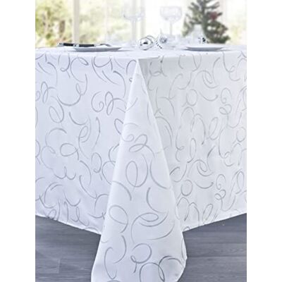 CALITEX Serpentin Tovaglia Poliestere Bianco, 140 x 300 cm CALITEX Serpentin Tovaglia Poliestere Bianco, 140 x 300 cm