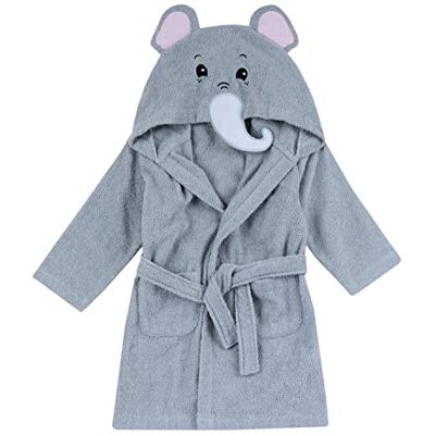 Chicco Accappatoio in Morbido Tessuto in Spugna, a Forma Di Dolce Elefante, Colorato e Divertente, con Due Comode Tasche e Pratica Cintura, 24 Mesi+, Grigio Chicco Accappatoio in Morbido Tessuto in Spugna, a Forma Di Dolce Elefante, Colorato e Divertente, con Due Comode Tasche e Pratica Cintura, 24 Mesi+, Grigio