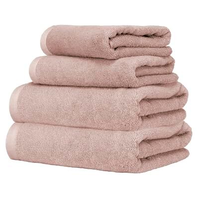Ruggeri Set 4 Asciugamani Bagno 2 Viso + 2 Ospite, Cotone 500 gr, Rosa Ruggeri Set 4 Asciugamani Bagno 2 Viso + 2 Ospite, Cotone 500 gr, Rosa