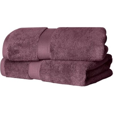 Superior Set di Asciugamani in Cotone Egiziano 900 Grammi, 2 Pezzi, Prugna Superior Set di Asciugamani in Cotone Egiziano 900 Grammi, 2 Pezzi, Prugna