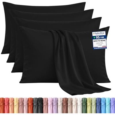 Utopia Bedding Federe Set Di 4 Copricuscino 30 x 50 cm Nero Utopia Bedding Federe Set Di 4 Copricuscino 30 x 50 cm Nero