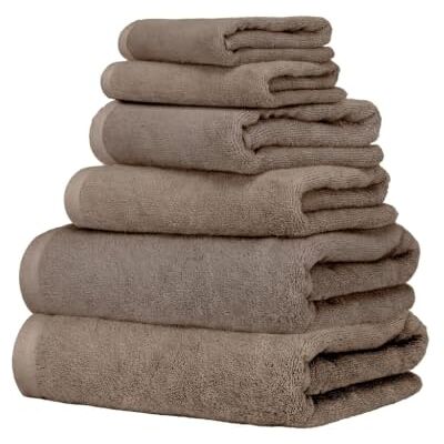Ruggeri Set 6 Asciugamani Bagno, Cotone 2 Teli + 2 Viso + 2 Ospite, Tortora 2 Teli Bagno 70x140 cm + 2 Asciugamani Viso 50x100 cm + 2 Asciugamani Ospite 40x50 cm, Extra morbidi, Resistenti e Assorbenti Ruggeri Set 6 Asciugamani Bagno, Cotone 2 Teli + 2 Viso + 2 Ospite, Tortora 2 Teli Bagno 70x140 cm + 2 Asciugamani Viso 50x100 cm + 2 Asciugamani Ospite 40x50 cm, Extra morbidi, Resistenti e Assorbenti