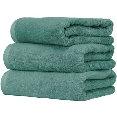 Ruggeri Set 3 Pezzi Asciugamani Bagno, Viso 50x100 cm, Cotone, Verde Ruggeri Set 3 Pezzi Asciugamani Bagno, Viso 50x100 cm, Cotone, Verde