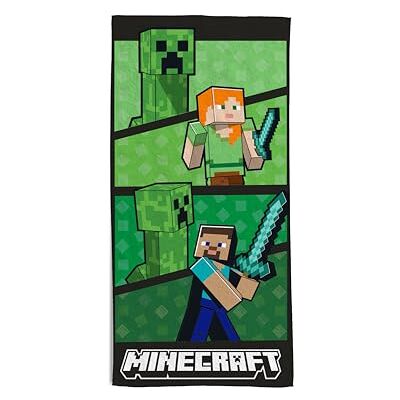 hermet , Telo Mare Minecraft, 70x140 cm, Asciugamano da Spiaggia o Piscina, 100% Morbido Cotone, Pratico e Leggero hermet , Telo Mare Minecraft, 70x140 cm, Asciugamano da Spiaggia o Piscina, 100% Morbido Cotone, Pratico e Leggero