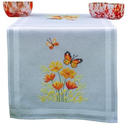 Vervaco Kit Centrotavola Ricamo Prestampato FIORI E FARFALLE Set Ricamo Biancheria Da Tavola 40 x 100 cm Set Fai Da Te Creativo Size Kit Hobby Creativi Adulti Casa Decor Embroidery Embroidery Runner Vervaco Kit Centrotavola Ricamo Prestampato FIORI E FARFALLE Set Ricamo Biancheria Da Tavola 40 x 100 cm Set Fai Da Te Creativo Size Kit Hobby Creativi Adulti Casa Decor Embroidery Embroidery Runner