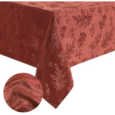Elrene Home Fashions Elegante Tovaglia in tessuto jacquard damascato con foglie, 132,1 x 177,8 cm, rettangolare, rosso spezie Elrene Home Fashions Elegante Tovaglia in tessuto jacquard damascato con foglie, 132,1 x 177,8 cm, rettangolare, rosso spezie