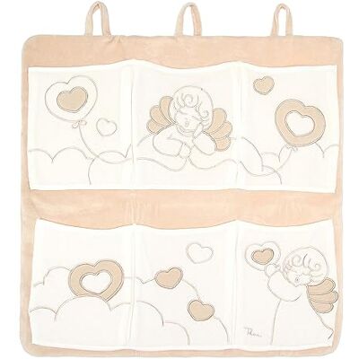 THUN , Tasca Porta Oggetti Decorata con Angeli in Cotone e Poliestere, Linea Baby, 50.5x50.5 cm THUN , Tasca Porta Oggetti Decorata con Angeli in Cotone e Poliestere, Linea Baby, 50.5x50.5 cm