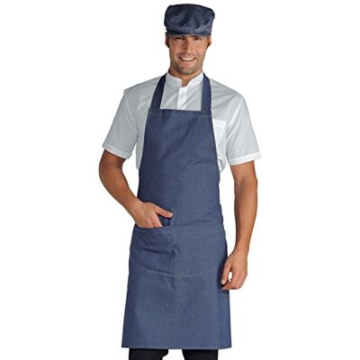 ISACCO Pettorina Grembiule con Tasca Arrotondata, Taglia 70cm x 90cm, Jeans ISACCO Pettorina Grembiule con Tasca Arrotondata, Taglia 70cm x 90cm, Jeans