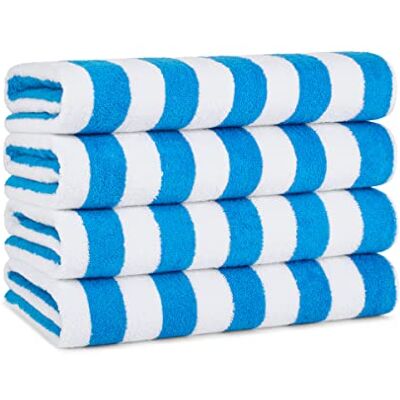 Arkwright LLC Arkwright California Cabana a Righe Oversize Telo Confezione da 4, Ringspun Cotone Doppio Filo Forza, Perfetto Telo Piscina, Telo Mare, tovagliolo di Bagno (Extra Large 30 x 70 Pollici, Blu) Arkwright LLC Arkwright California Cabana a Righe Oversize Telo Confezione da 4, Ringspun Cotone Doppio Filo Forza, Perfetto Telo Piscina, Telo Mare, tovagliolo di Bagno (Extra Large 30 x 70 Pollici, Blu)