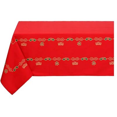 THUN , Tovaglia Natalizia 10-12 Posti in 100% Cotone, Linea Desideri di Natale, Idea Regalo, 150x250 cm THUN , Tovaglia Natalizia 10-12 Posti in 100% Cotone, Linea Desideri di Natale, Idea Regalo, 150x250 cm