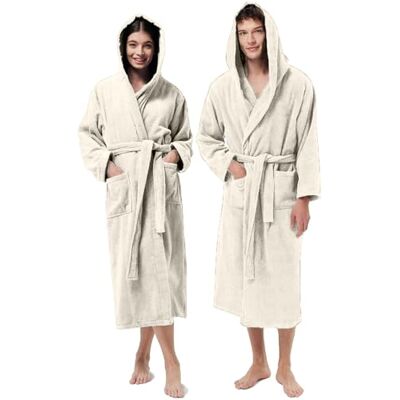 Jenny Sesal Accappatoio UNISEX in Morbida Spugna, Ideale per CASA, SPA, SAUNA, PALESTRA. Morbido e con alta capacità di asciugatura (L, Ecru) Jenny Sesal Accappatoio UNISEX in Morbida Spugna, Ideale per CASA, SPA, SAUNA, PALESTRA. Morbido e con alta capacità di asciugatura (L, Ecru)