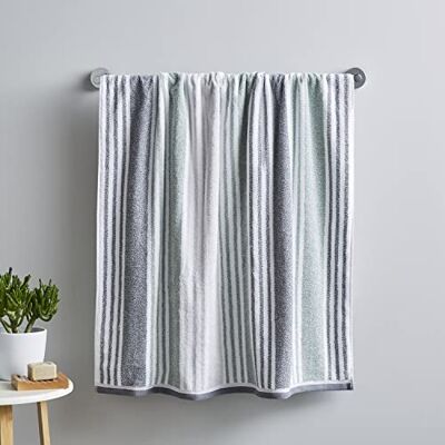 Catherine Lansfield Asciugamano da bagno Kelso Stripe 450 gsm morbido e assorbente in cotone verde Catherine Lansfield Asciugamano da bagno Kelso Stripe 450 gsm morbido e assorbente in cotone verde