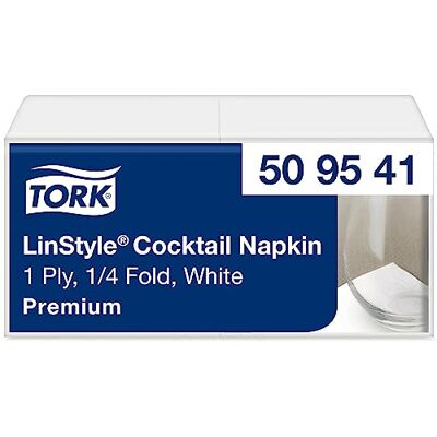 Tork Premium LinStyle Tovagliolo Cocktail bianco, 1x100, 509541 Tork Premium LinStyle Tovagliolo Cocktail bianco, 1x100, 509541
