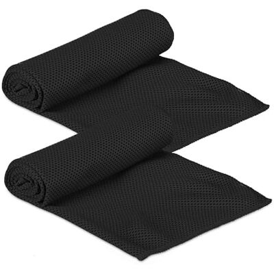 Relaxdays Asciugamano Rinfrescante, Set da 2, Asciugamani Refrigeranti da Collo, per Sport e Fitness, 90x30 cm, Nero Relaxdays Asciugamano Rinfrescante, Set da 2, Asciugamani Refrigeranti da Collo, per Sport e Fitness, 90x30 cm, Nero