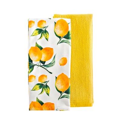 H&H Set 2 Strofinacci Capri 38x63 cm in Cotone e Poliestere – Decoro Limoni – Lavabili a Mano – No Asciugatrice – Asciugamani da Cucina Stile Mediterraneo H&H Set 2 Strofinacci Capri 38x63 cm in Cotone e Poliestere – Decoro Limoni – Lavabili a Mano – No Asciugatrice – Asciugamani da Cucina Stile Mediterraneo