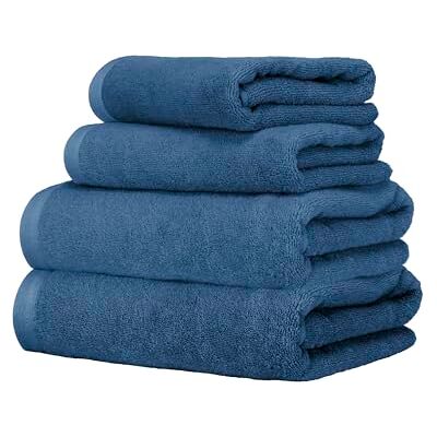 Ruggeri Set 4 Asciugamani Bagno 2 Viso + 2 Ospite, Cotone 500 gr, Blu Ruggeri Set 4 Asciugamani Bagno 2 Viso + 2 Ospite, Cotone 500 gr, Blu