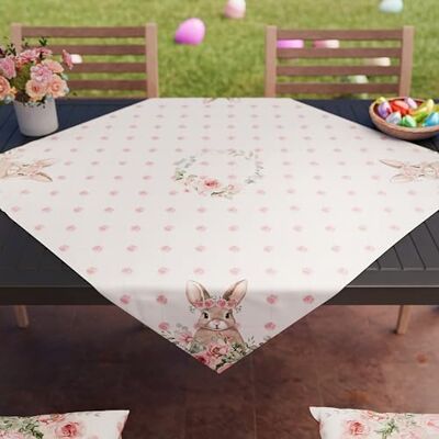 PETTI Artigiani Italiani Accessori Tessili da Cucina, Centrotavola Pasqua Moderno 90x90 cm in Microfibra, Tovaglia Centro Tavola Elegante in Stampa Digitale Pink Rabbit, 100% Made in Italy PETTI Artigiani Italiani Accessori Tessili da Cucina, Centrotavola Pasqua Moderno 90x90 cm in Microfibra, Tovaglia Centro Tavola Elegante in Stampa Digitale Pink Rabbit, 100% Made in Italy