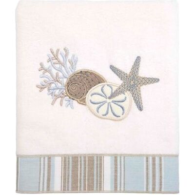 Avanti Linens Collezione By The Sea, Cotone, Bianco, Asciugamano Mani Avanti Linens Collezione By The Sea, Cotone, Bianco, Asciugamano Mani