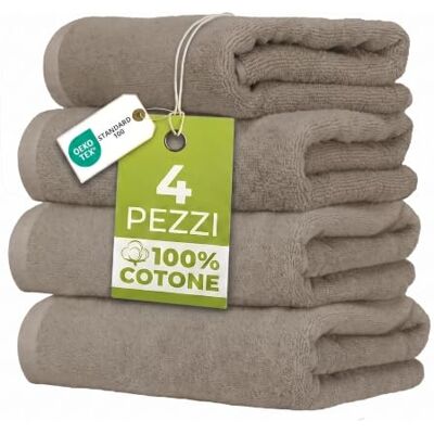 Ruggeri Set 4 Pezzi Asciugamani Bagno Ospiti, 40x50 cm, Cotone, Tortora 500 g/m², tessuto Dobby, 4 ospite 40x50 cm, Lavabile in Lavatrice, 100% Cotone Ruggeri Set 4 Pezzi Asciugamani Bagno Ospiti, 40x50 cm, Cotone, Tortora 500 g/m², tessuto Dobby, 4 ospite 40x50 cm, Lavabile in Lavatrice, 100% Cotone