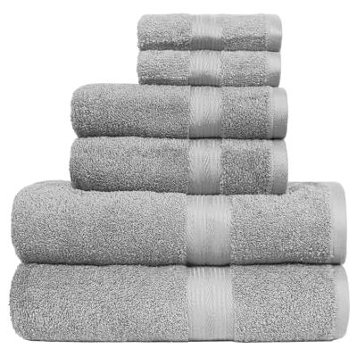 Set di asciugamani in cotone grigio Amazon Basics - Bagno, Mano, Spugne Set di asciugamani in cotone grigio Amazon Basics - Bagno, Mano, Spugne