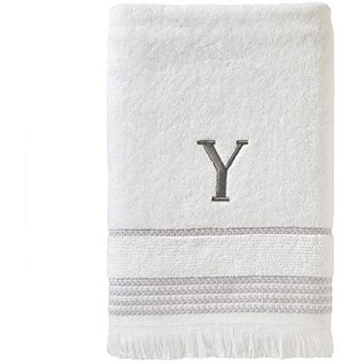 SKL Home Asciugamano da bagno, Y, cotone, bianco, 28x54 SKL Home Asciugamano da bagno, Y, cotone, bianco, 28x54