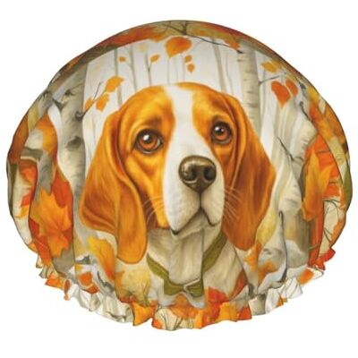 woodlogic Cuffia da doccia Autumn Birchwood Beagle Pup, design a doppio strato, riutilizzabile, impermeabile, comoda ed eleg ante. woodlogic Cuffia da doccia Autumn Birchwood Beagle Pup, design a doppio strato, riutilizzabile, impermeabile, comoda ed eleg ante.