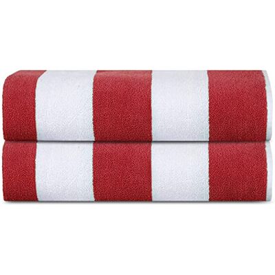 Sweet Needle Asciugamani da spiaggia Asciugamani da spiaggia Red Stripe di qualità Premium Confezione da 2 (76 x 152 cm) 100% cotone Ringspun, peso pesante (450 GSM) e altamente assorbente Sweet Needle Asciugamani da spiaggia Asciugamani da spiaggia Red Stripe di qualità Premium Confezione da 2 (76 x 152 cm) 100% cotone Ringspun, peso pesante (450 GSM) e altamente assorbente