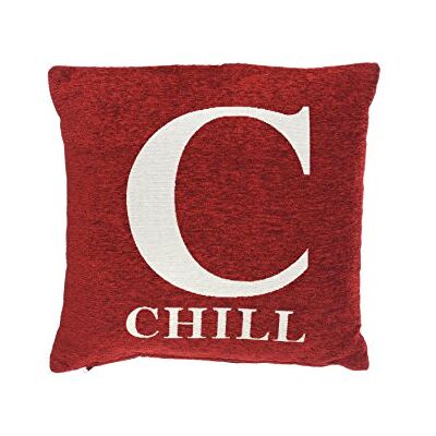 PREMIER Cuscino Chill-Rosso, Chenille, Multicolore, 45x8x45 cm PREMIER Cuscino Chill-Rosso, Chenille, Multicolore, 45x8x45 cm