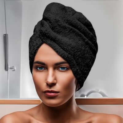 Soleil d'ocre , Asciugamano da bagno per la tête in Cotone 24x62 cm LAGUNE nero Soleil d'ocre , Asciugamano da bagno per la tête in Cotone 24x62 cm LAGUNE nero