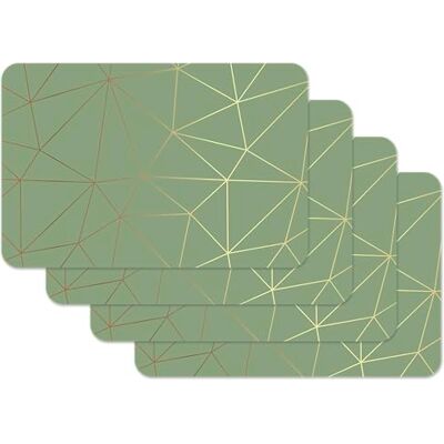Venilia Set di 4 Tovagliette Polygon, Verde Menta e Oro, 45 cm x 30 cm, Tovagliette Lavabili, Copritavola, Antimacchia, Impermeabile, Per Uso Alimentare, Venilia Set di 4 Tovagliette Polygon, Verde Menta e Oro, 45 cm x 30 cm, Tovagliette Lavabili, Copritavola, Antimacchia, Impermeabile, Per Uso Alimentare,